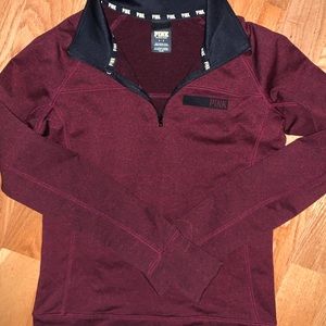 PINK Burgundy 3/4 Zip Ultimate Sweatshirt